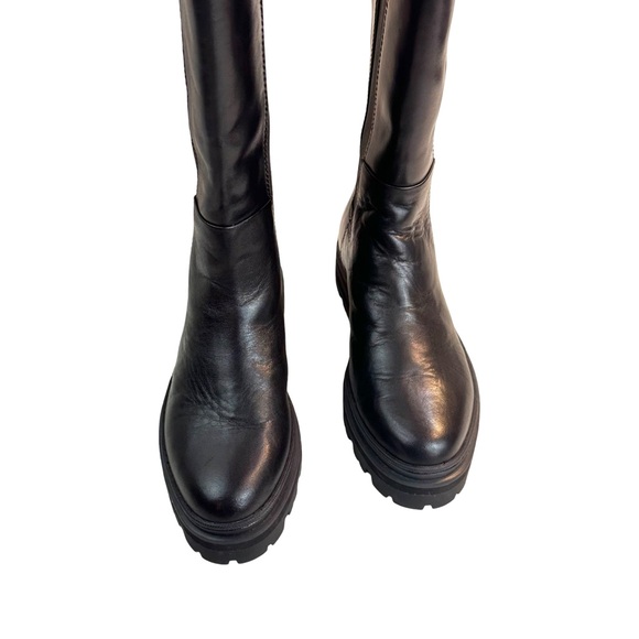 Madewell The Poppy Tall Lugsole Boot with Extended Calf Size:7.5Color:True Black - Picture 7 of 16